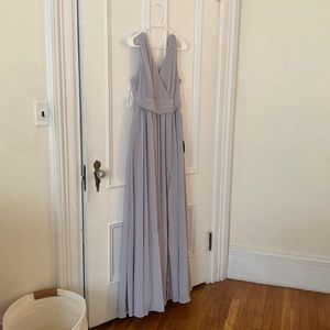 Lulus - Thoughts on Hue Light Grey Surplice Maxi Dress